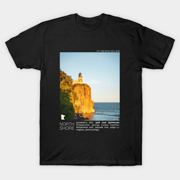 Split Rock Lighthouse-North Shore of Minnesota-Travel Photography Minimalism T-Shirt by tonylonder